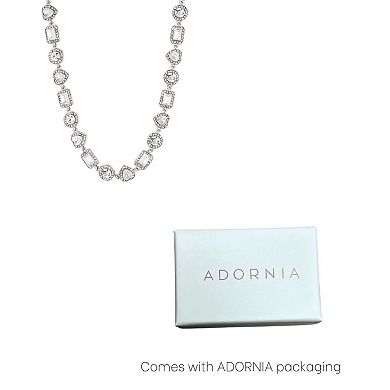 Adornia Crystal Halo Heart Chain Necklace