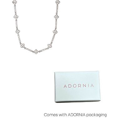 Adornia Crystal Clover Tennis Necklace