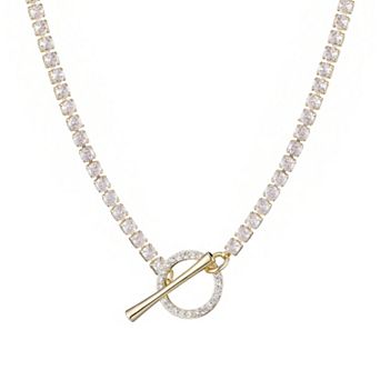 Adornia Crystal Toggle Tennis Necklace