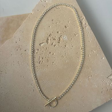 Adornia Crystal Toggle Tennis Necklace