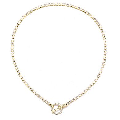 Adornia Crystal Toggle Tennis Necklace