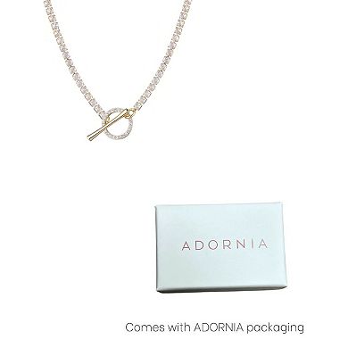 Adornia Crystal Toggle Tennis Necklace