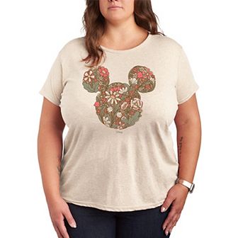 Plus Size Disney's Mickey Mouse Floral Graphic Tee