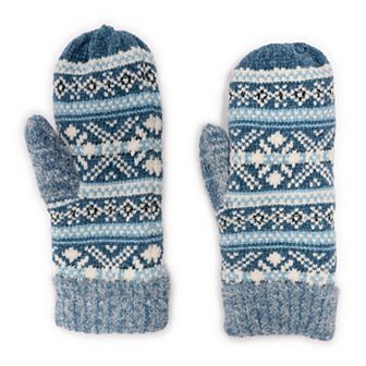 Women's MUK LUKS Chenille Eyelash Mix Mittens