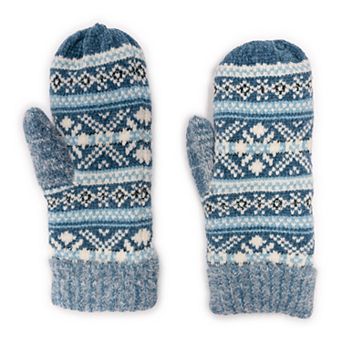 Women's MUK LUKS Chenille Eyelash Mix Mittens