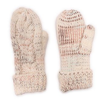 Women's MUK LUKS Stripe Cable Mittens