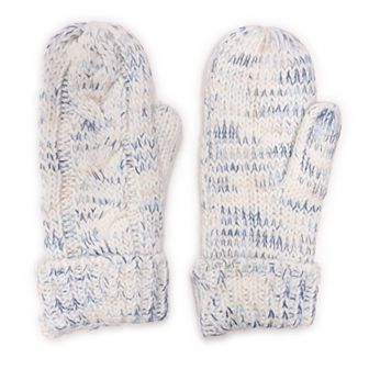 Women's MUK LUKS Stripe Cable Mittens