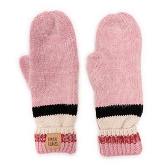 Women's MUK LUKS Eyelash Mixed Ribbed Mittens