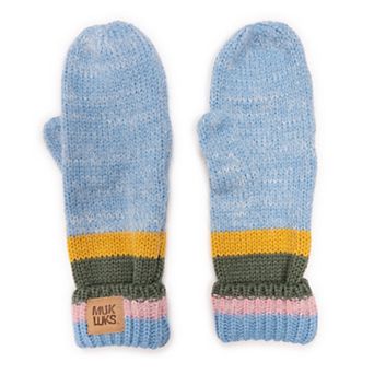 Women's MUK LUKS Eyelash Mixed Ribbed Mittens