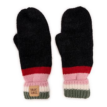Women's MUK LUKS Eyelash Mixed Ribbed Mittens