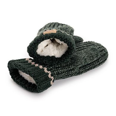 Women's MUK LUKS Marled Chunky Stitch Mittens