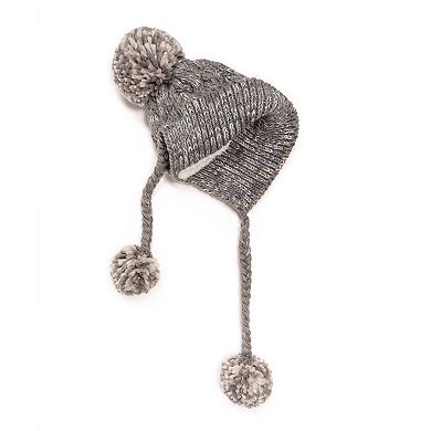 Women's MUK LUKS Split Back Hat with Poms