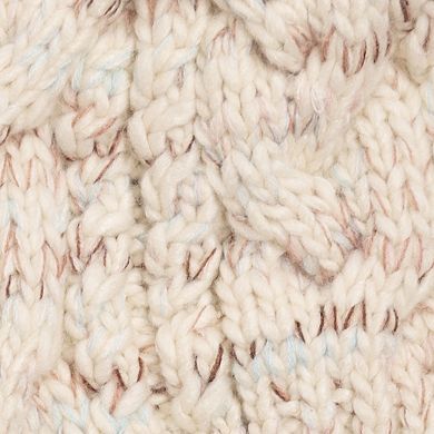 Women's MUK LUKS Split Back Hat with Poms