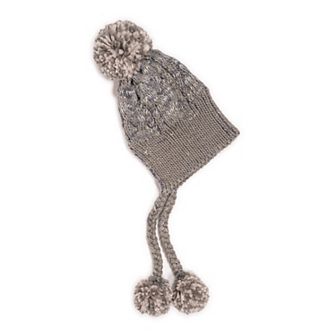 Women's MUK LUKS Split Back Beanie with Poms