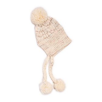 Women's MUK LUKS Split Back Beanie with Poms