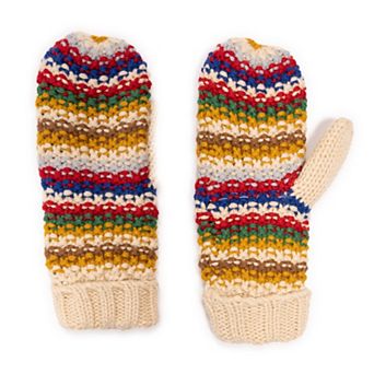 Women's MUK LUKS Textured Stripe Mittens