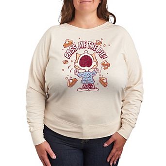 Plus Size Peanuts Sally Pass Me The Pie! French Terry Long Sleeve Tee