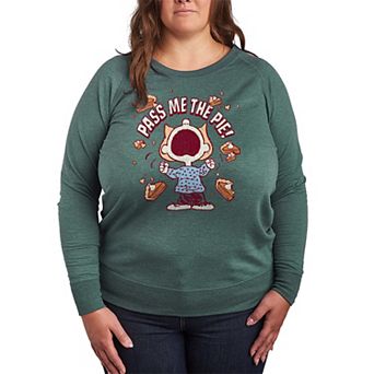 Plus Size Peanuts Sally Pass Me The Pie! French Terry Long Sleeve Tee