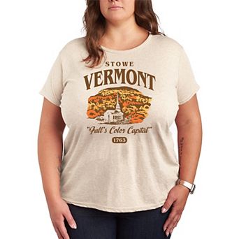 Plus Size Women's Stowe Vermont Fall's Color Capital Graphic Tee