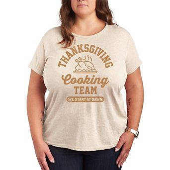 Plus Size Thanksgiving Cooking Team Graphic Tee