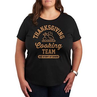Plus Size Thanksgiving Cooking Team Graphic Tee