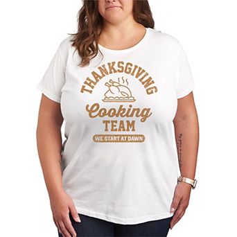 Plus Size Thanksgiving Cooking Team Graphic Tee