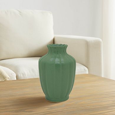 Everyday Decor Fluted Ceramic Vase Table Decor