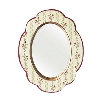 Everyday Decor Floral Scalloped Tabletop Mirror