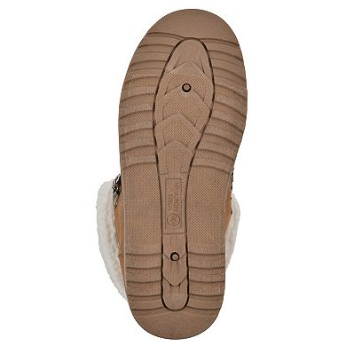 White Mountain Icebox Women's Suede Faux Fur Lace-Up Ankle Boots