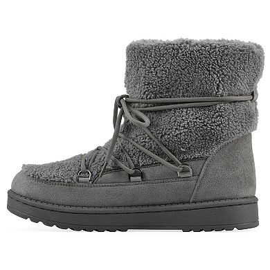 White Mountain Isador Women's Faux Sherpa Lace-Up Boots