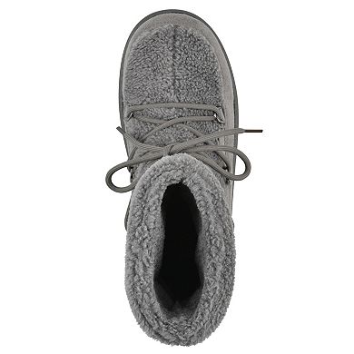 White Mountain Isador Women's Faux Sherpa Lace-Up Boots