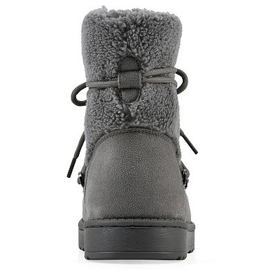 White Mountain Isador Women's Faux Sherpa Lace-Up Boots