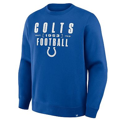 Men's Fanatics Royal Indianapolis Colts Powerful Throw Legacy Pullover Sweatshirt