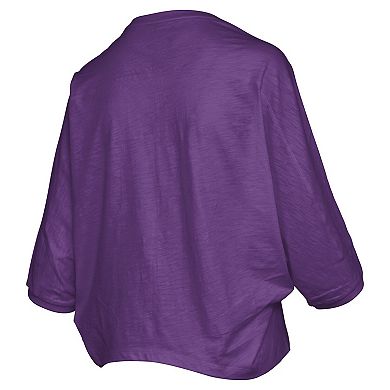 Women's Pressbox Purple LSU Tigers Midi Arch Over Logo Oversized T-Shirt