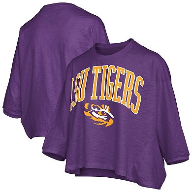 Women's Pressbox Purple LSU Tigers Midi Arch Over Logo Oversized T-Shirt