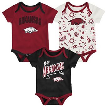 Newborn & Infant Outerstuff Arkansas Razorbacks Three-Pack All Day Play Bodysuit Set