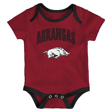 Newborn & Infant Outerstuff Arkansas Razorbacks Three-Pack All Day Play Bodysuit Set
