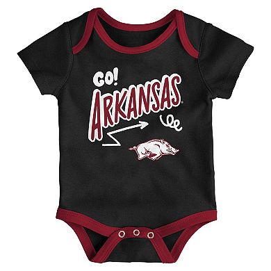 Newborn & Infant Outerstuff Arkansas Razorbacks Three-Pack All Day Play Bodysuit Set