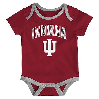 Newborn & Infant Outerstuff Indiana Hoosiers Three-Pack All Day Play Bodysuit Set