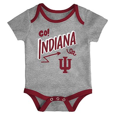 Newborn & Infant Outerstuff Indiana Hoosiers Three-Pack All Day Play Bodysuit Set