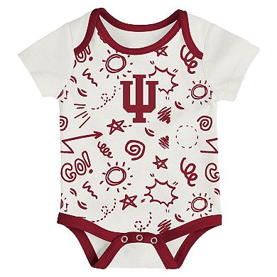 Newborn & Infant Outerstuff Indiana Hoosiers Three-Pack All Day Play Bodysuit Set