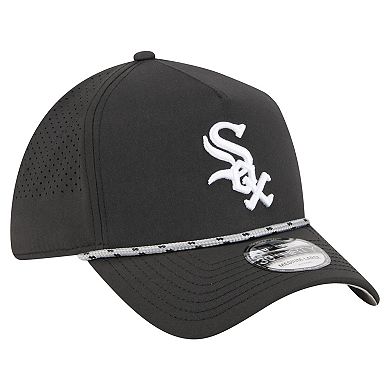 Men's New Era Black Chicago White Sox 39THIRTY A-Frame Perforated Flex Hat