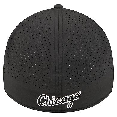 Men's New Era Black Chicago White Sox 39THIRTY A-Frame Perforated Flex Hat