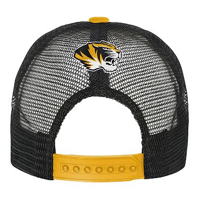 Youth Outerstuff Black/Cream Missouri Tigers Modern Fan Trucker Adjustable Hat