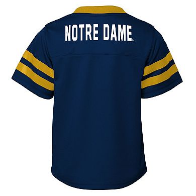 Youth Outerstuff Navy Notre Dame Fighting Irish Red Zone Two-Piece V-Neck Top and Pants Set