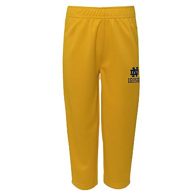 Youth Outerstuff Navy Notre Dame Fighting Irish Red Zone Two-Piece V-Neck Top and Pants Set
