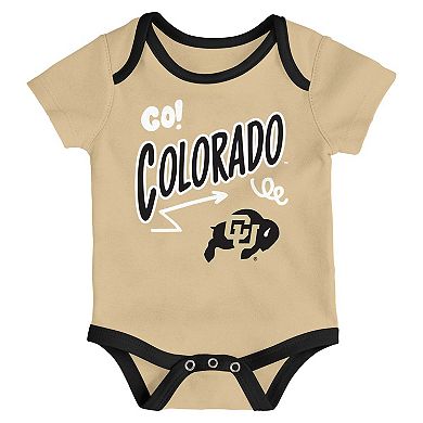 Newborn & Infant Outerstuff Colorado Buffaloes Three-Pack All Day Play Bodysuit Set