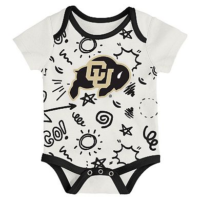 Newborn & Infant Outerstuff Colorado Buffaloes Three-Pack All Day Play Bodysuit Set