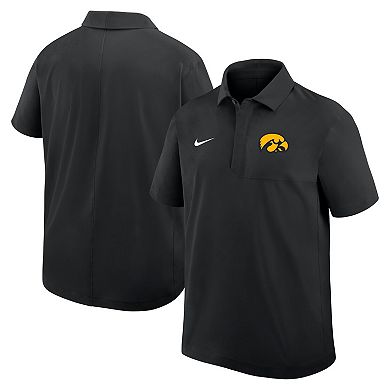Men's Nike Black Iowa Hawkeyes 2025 Coaches Sideline Polo