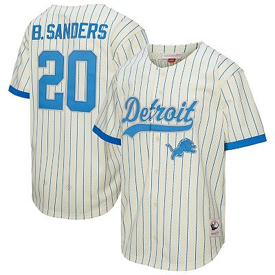 Men's Mitchell & Ness Barry Sanders Cream Detroit Lions Name